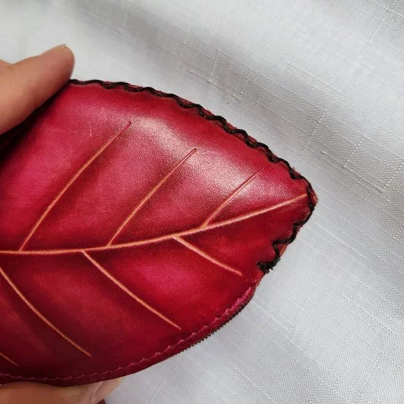 Green Turtle + Red Maple leave Leather Coin/ Change Bags / Wristlets for 1 Price - Picture 14 of 16